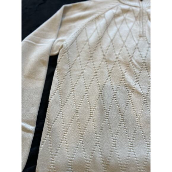 Claiborne Mens Fisherman Diamond Knit Cardigan Sweater Size L Preppy Coastal - Picture 4 of 16